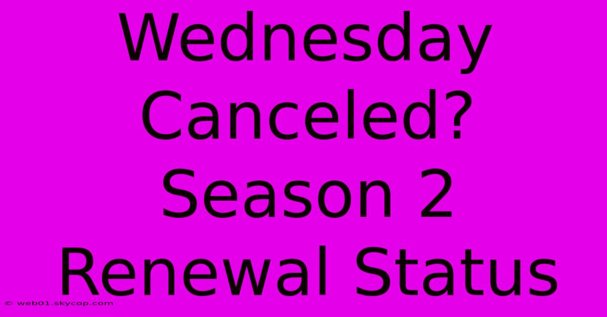 Wednesday Canceled? Season 2 Renewal Status 