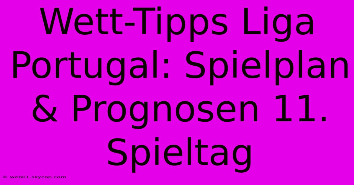 Wett-Tipps Liga Portugal: Spielplan & Prognosen 11. Spieltag