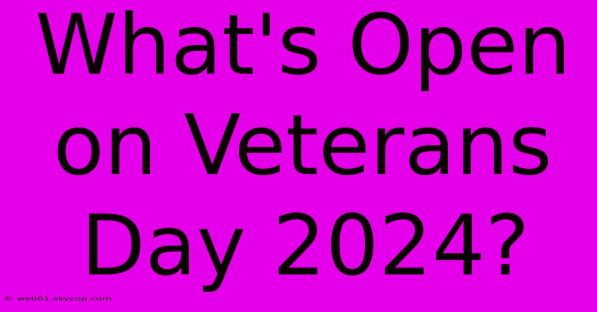 What's Open On Veterans Day 2024?