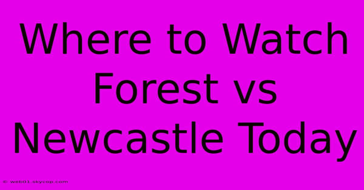 Where To Watch Forest Vs Newcastle Today