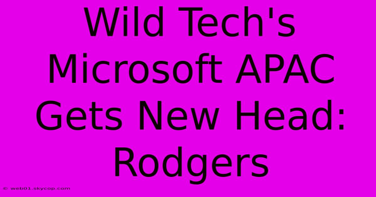 Wild Tech's Microsoft APAC Gets New Head: Rodgers