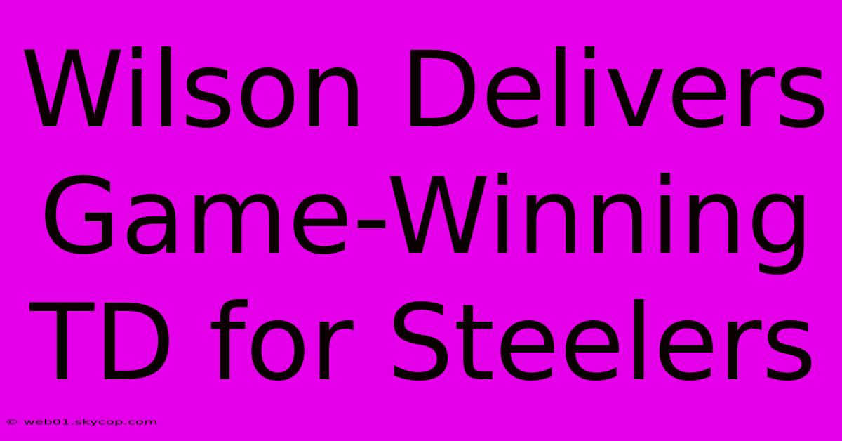 Wilson Delivers Game-Winning TD For Steelers