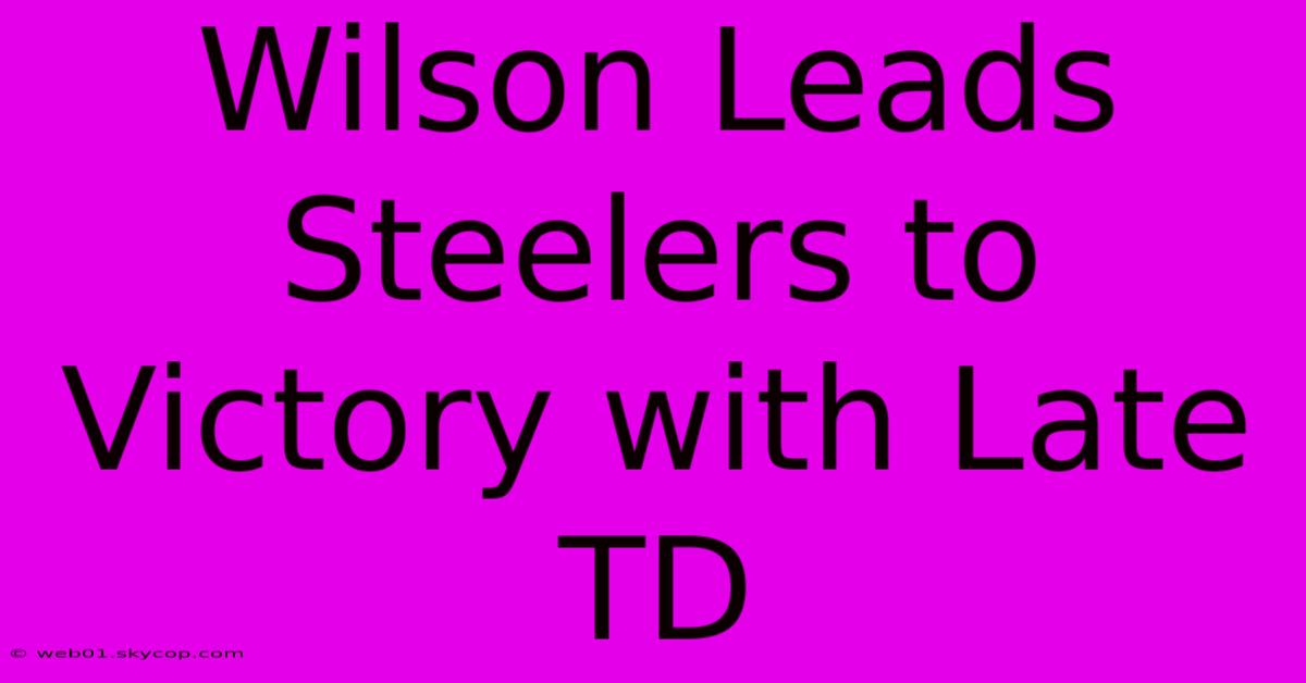 Wilson Leads Steelers To Victory With Late TD