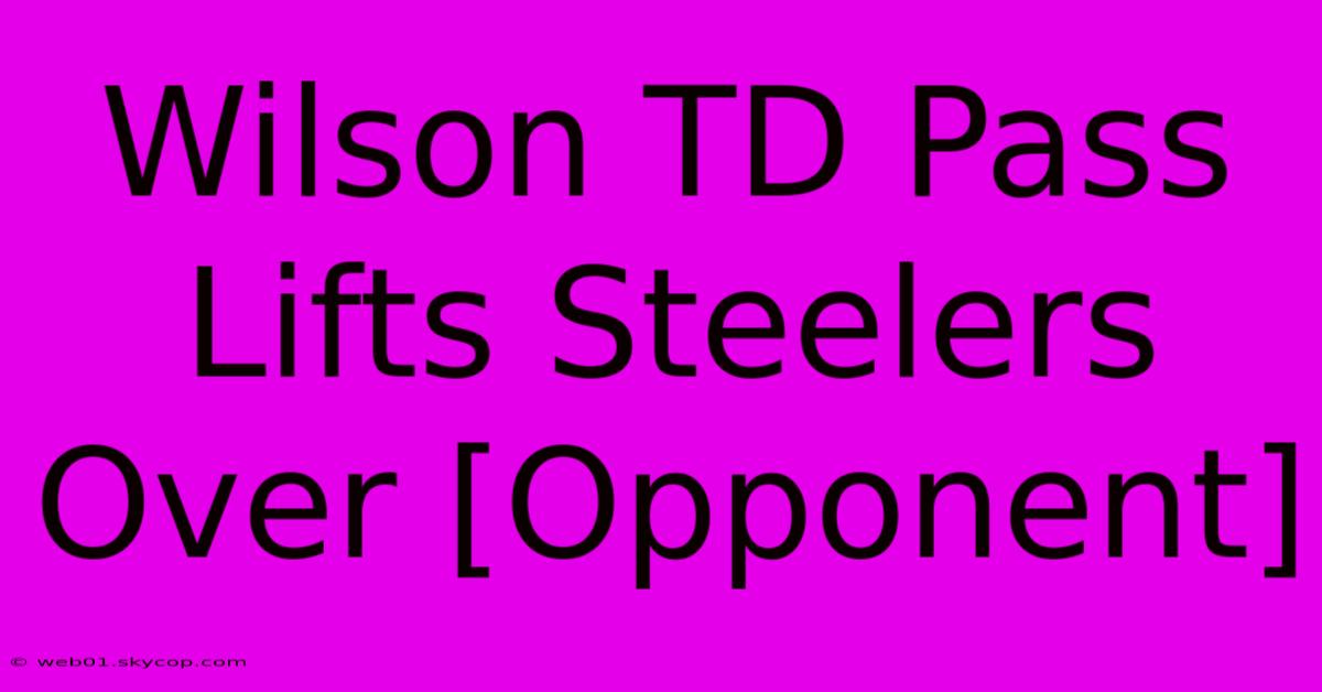 Wilson TD Pass Lifts Steelers Over [Opponent] 