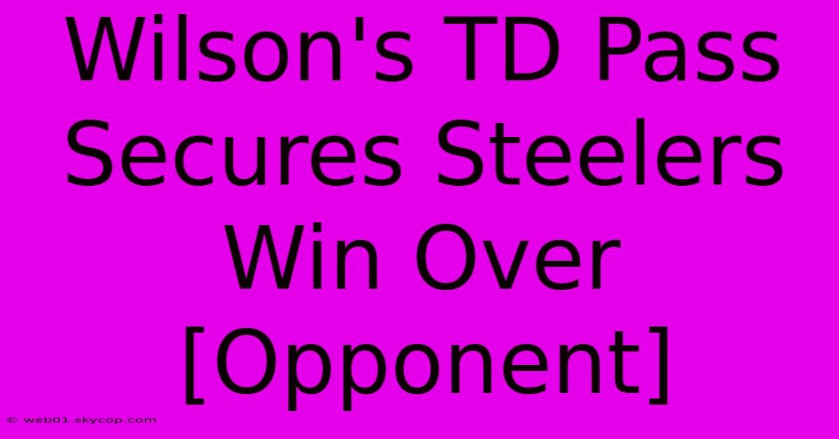 Wilson's TD Pass Secures Steelers Win Over [Opponent]