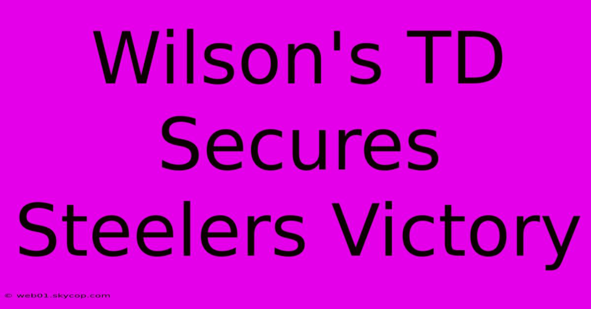 Wilson's TD Secures Steelers Victory