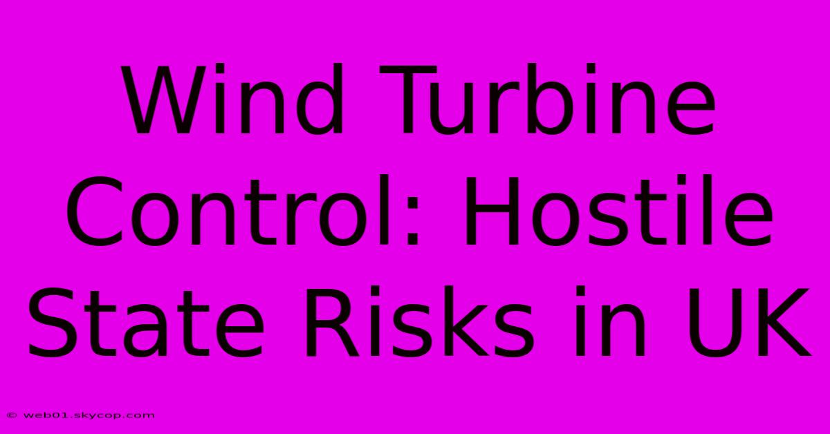 Wind Turbine Control: Hostile State Risks In UK