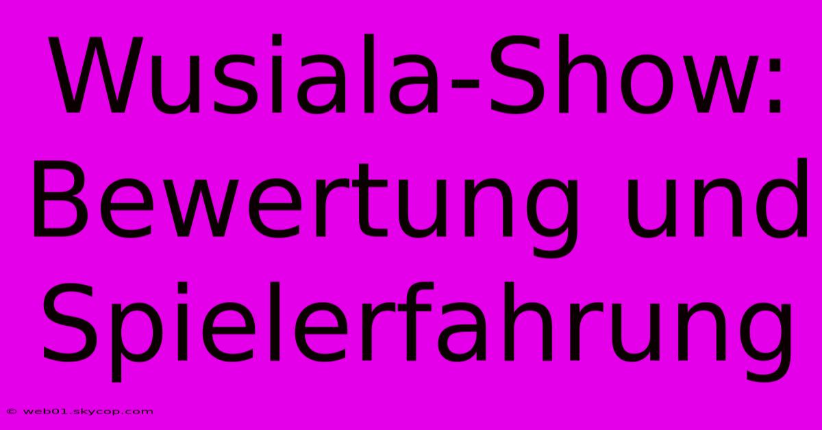 Wusiala-Show:  Bewertung Und Spielerfahrung