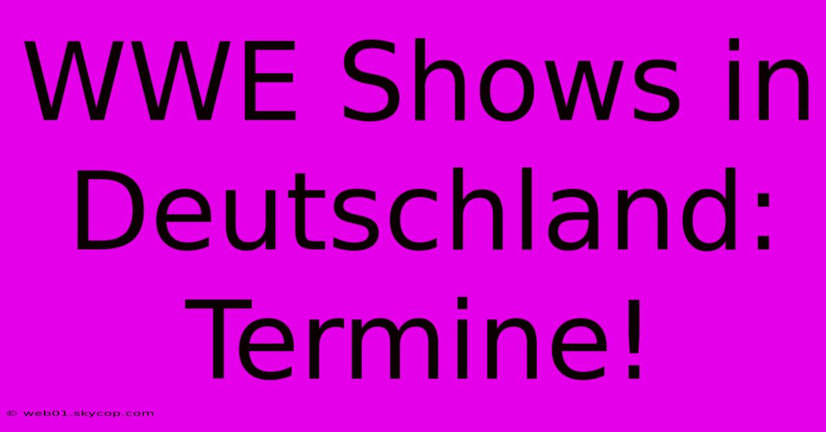 WWE Shows In Deutschland: Termine!