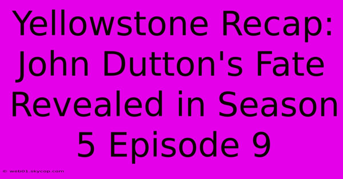 Yellowstone Recap: John Dutton's Fate Revealed In Season 5 Episode 9