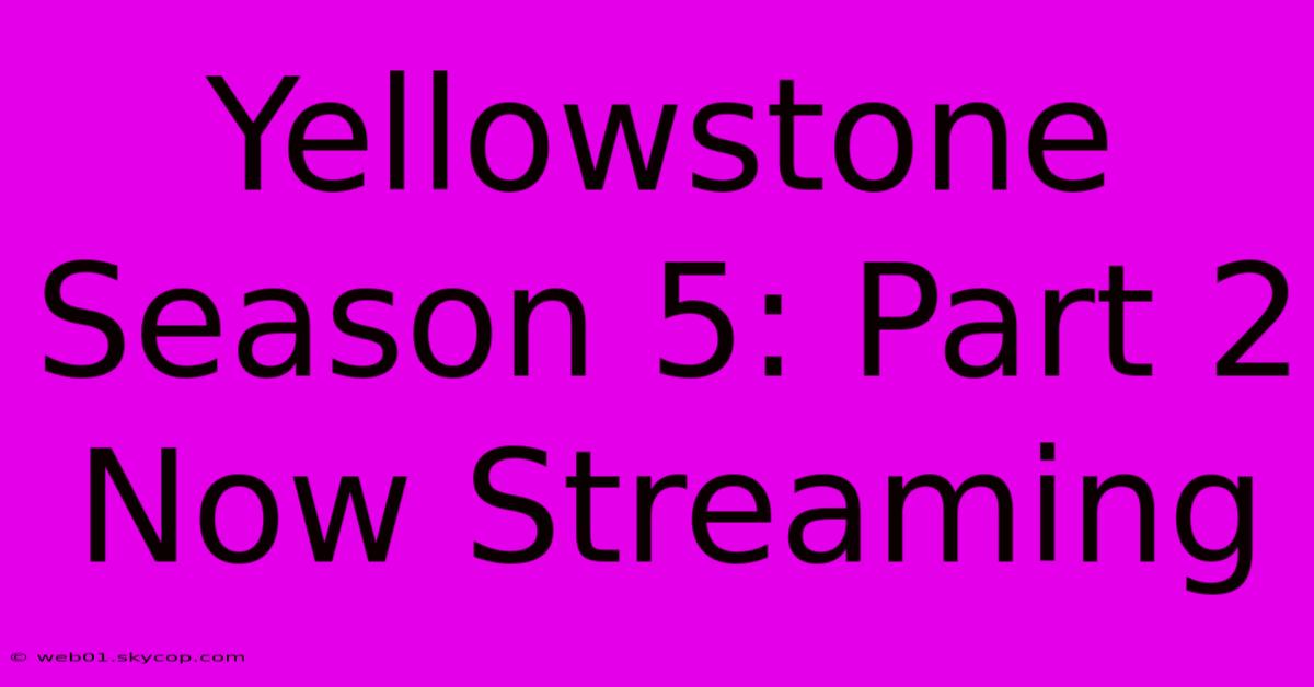 Yellowstone Season 5: Part 2 Now Streaming 