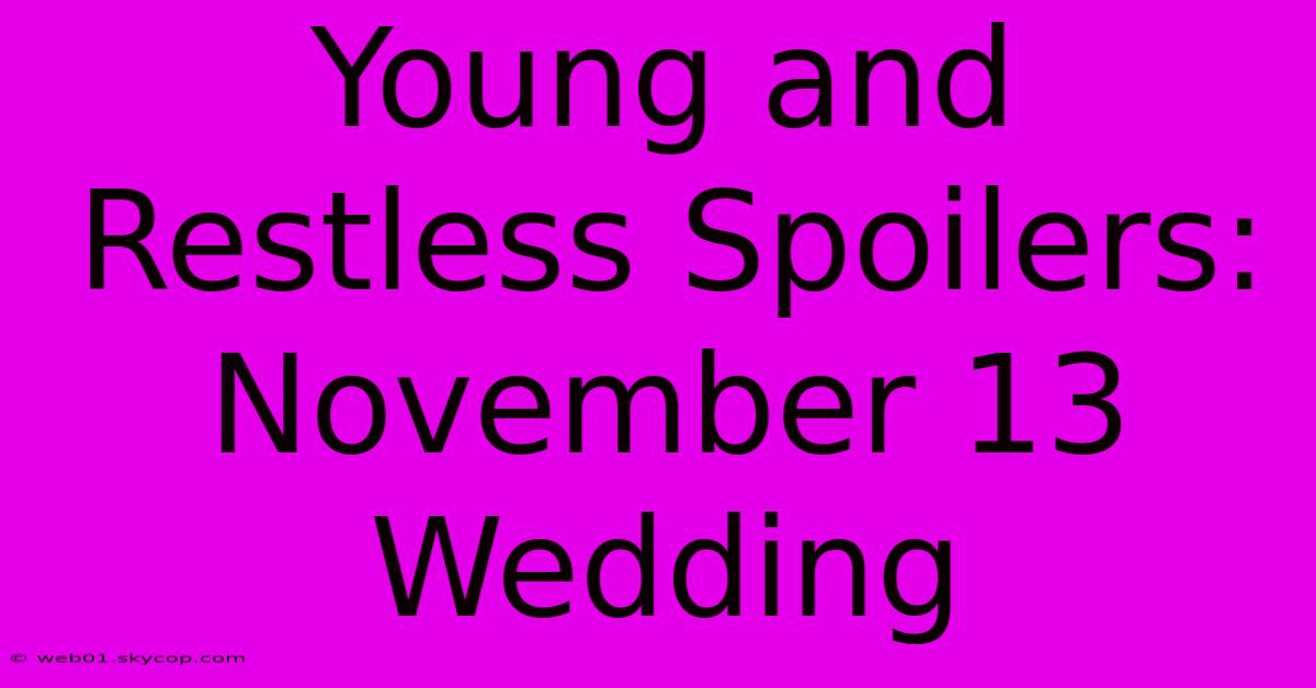 Young And Restless Spoilers: November 13 Wedding