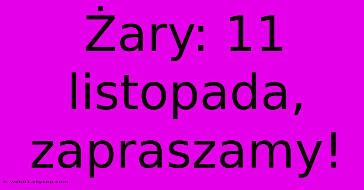 Żary: 11 Listopada, Zapraszamy!